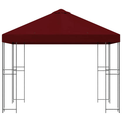 vidaXL Gazebo 3 x 3 m Burgundy Polyester and Steel 190 gsm