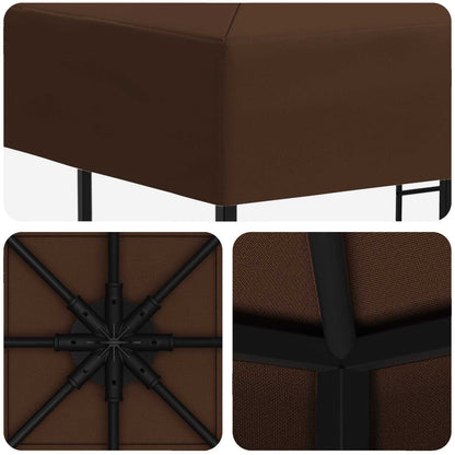 vidaXL Gazebo 3 x 3 m Brown Polyester and Steel 190 gsm
