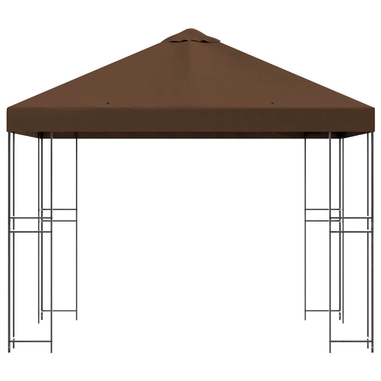 vidaXL Gazebo 3 x 3 m Brown Polyester and Steel 190 gsm