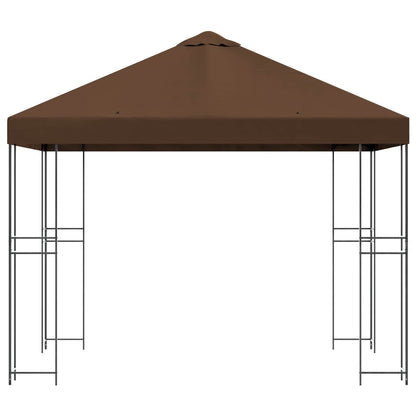 vidaXL Gazebo 3 x 3 m Brown Polyester and Steel 190 gsm