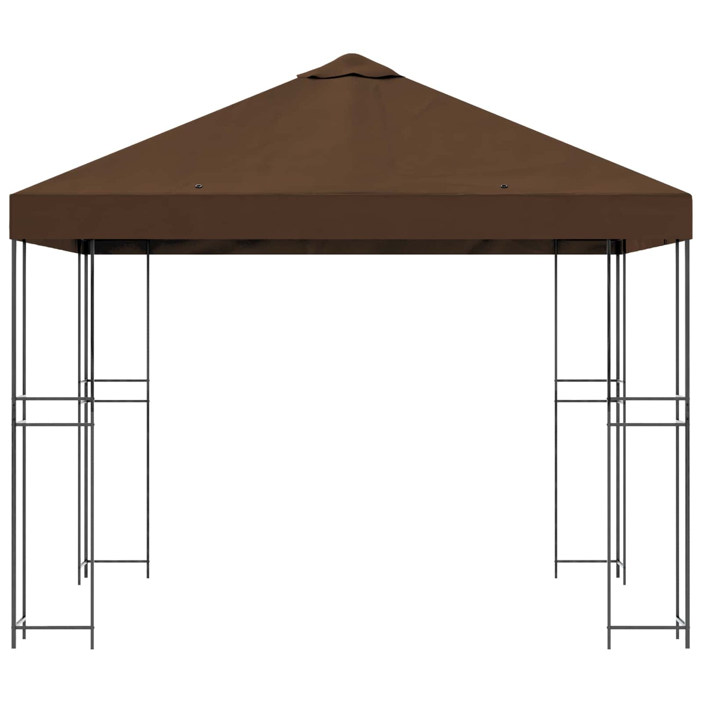 vidaXL Gazebo 3 x 3 m Brown Polyester and Steel 190 gsm