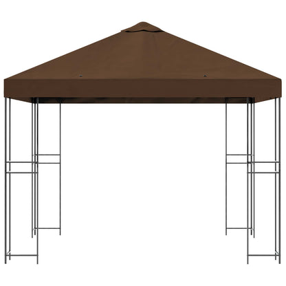 vidaXL Gazebo 3 x 3 m Brown Polyester and Steel 190 gsm