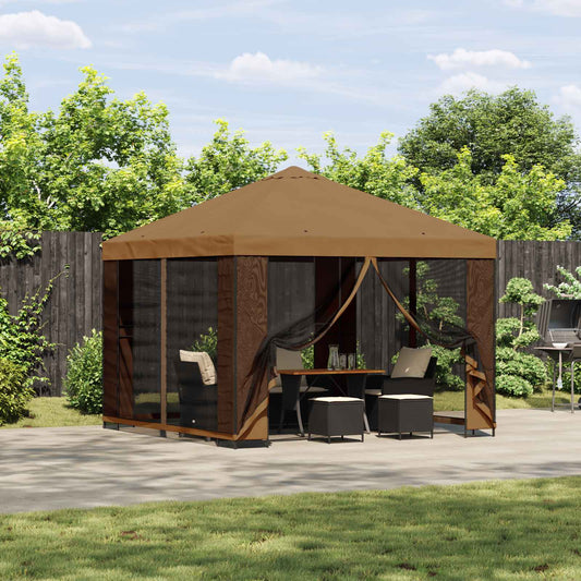 vidaXL Garden Gazebo with Sidewalls 3 x 3 m Beige Polyester and Steel