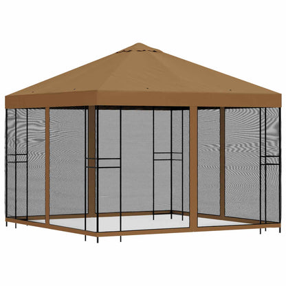 vidaXL Garden Gazebo with Sidewalls 3 x 3 m Beige Polyester and Steel