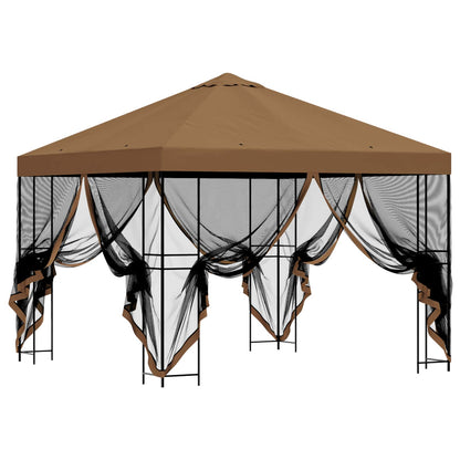 vidaXL Garden Gazebo with Sidewalls 3 x 3 m Beige Polyester and Steel