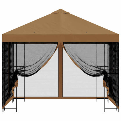 vidaXL Garden Gazebo with Sidewalls 3 x 3 m Beige Polyester and Steel