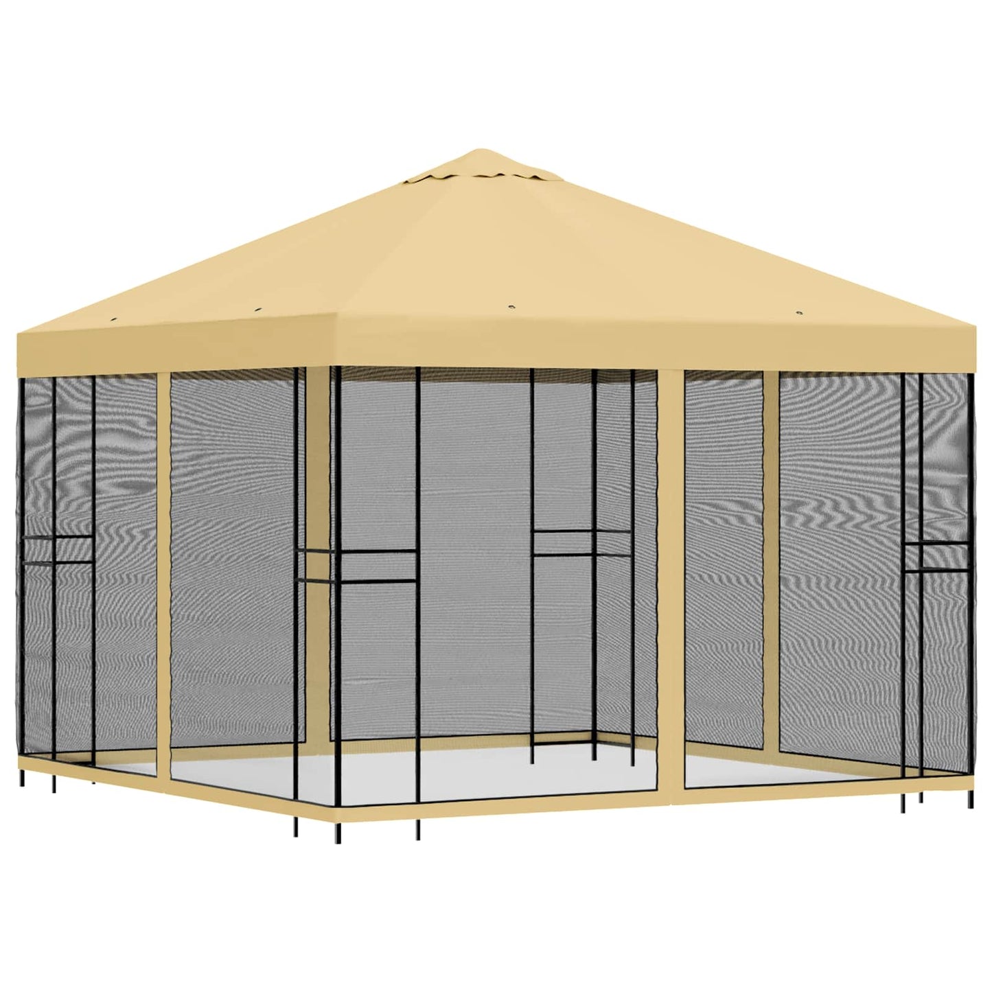 vidaXL Garden Gazebo with Sidewalls 3 x 3 m Cream Polyester and Steel