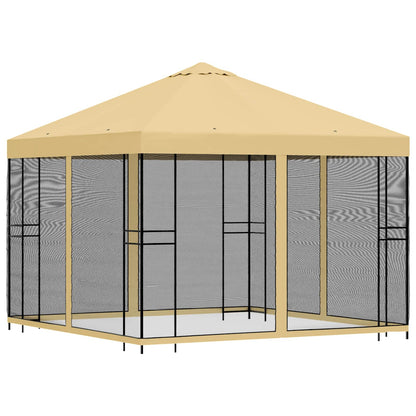 vidaXL Garden Gazebo with Sidewalls 3 x 3 m Cream Polyester and Steel