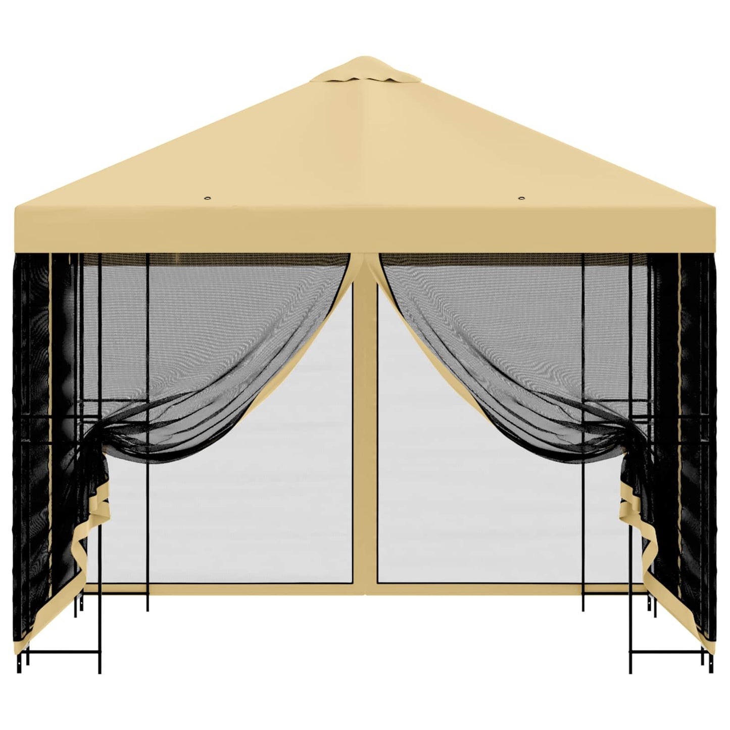 vidaXL Garden Gazebo with Sidewalls 3 x 3 m Cream Polyester and Steel