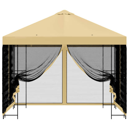 vidaXL Garden Gazebo with Sidewalls 3 x 3 m Cream Polyester and Steel