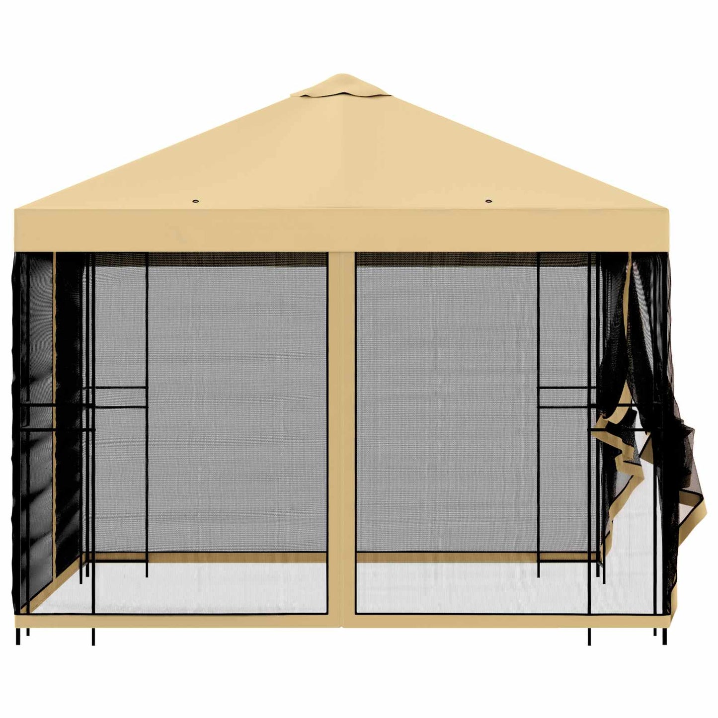 vidaXL Garden Gazebo with Sidewalls 3 x 3 m Cream Polyester and Steel