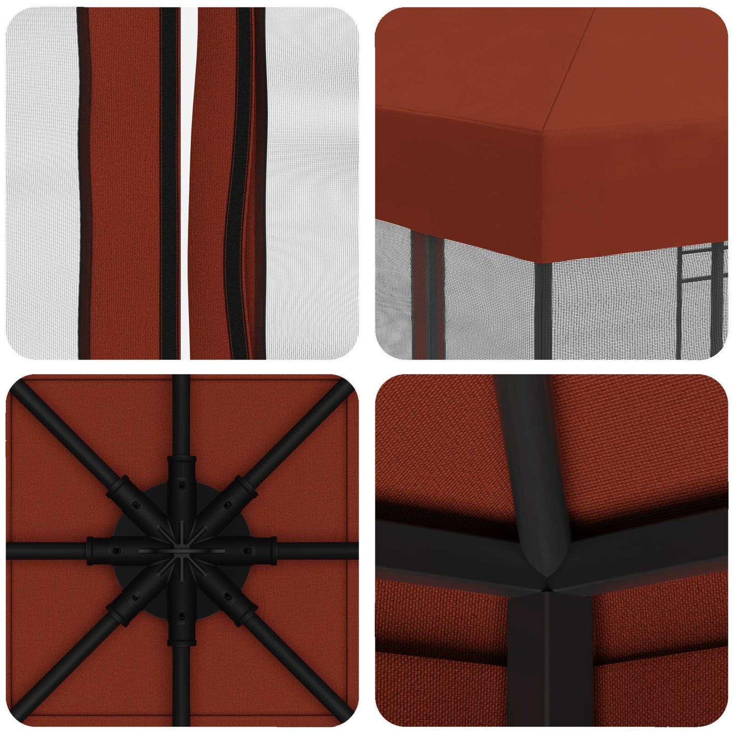 vidaXL Garden Gazebo with Sidewalls 3 x 3 m Terracotta