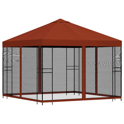 vidaXL Garden Gazebo with Sidewalls 3 x 3 m Terracotta