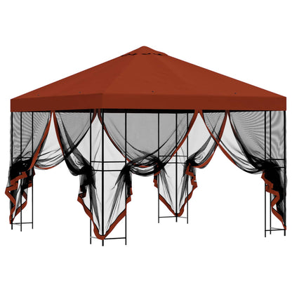 vidaXL Garden Gazebo with Sidewalls 3 x 3 m Terracotta