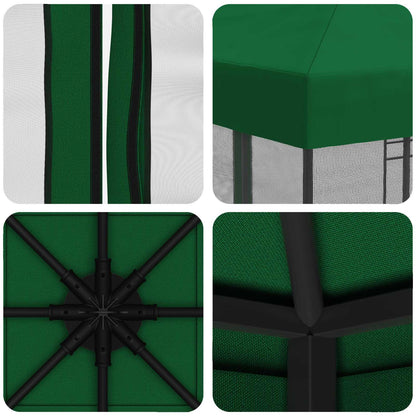 vidaXL Garden Gazebo with Sidewalls 3 x 3 m Green Polyester and Steel
