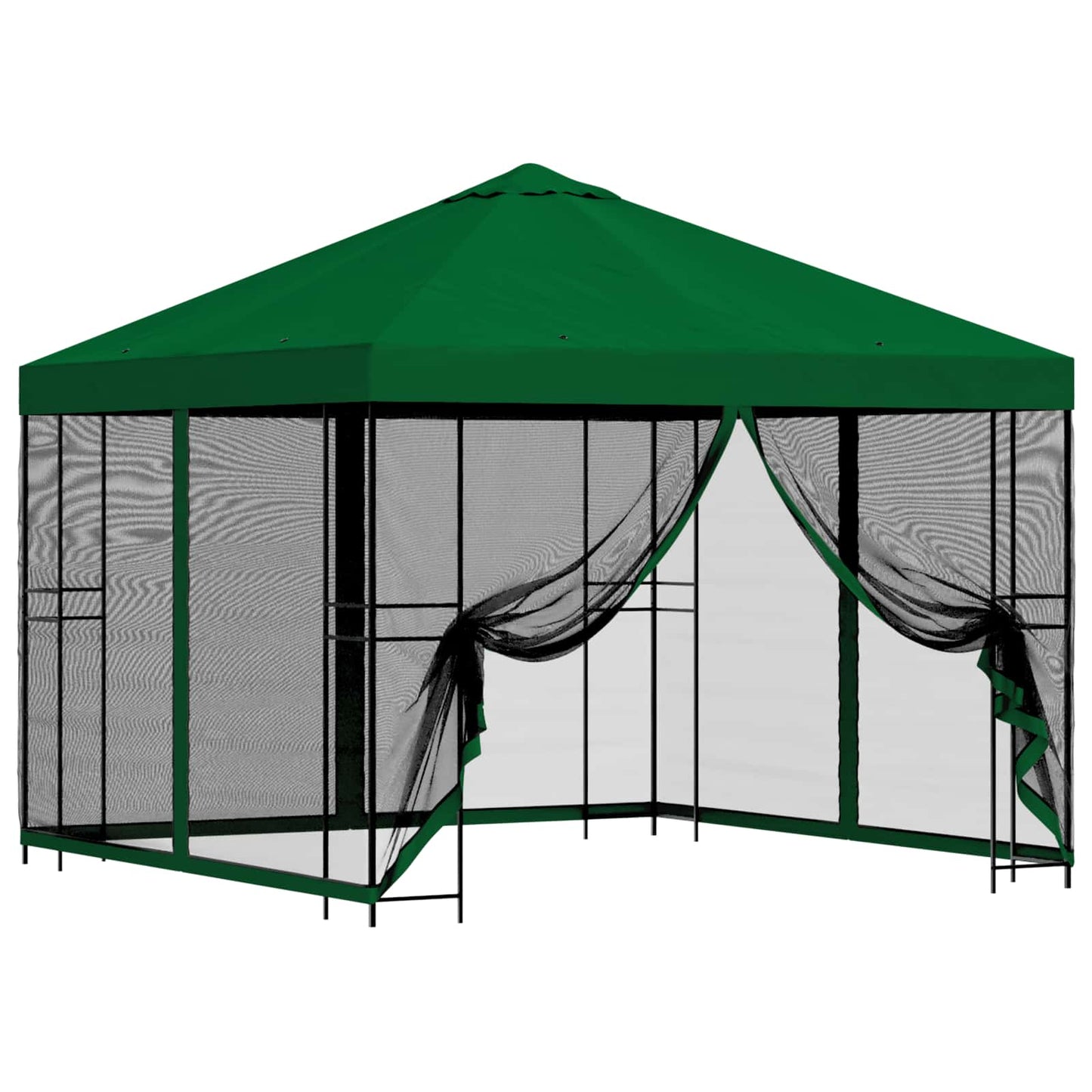 vidaXL Garden Gazebo with Sidewalls 3 x 3 m Green Polyester and Steel