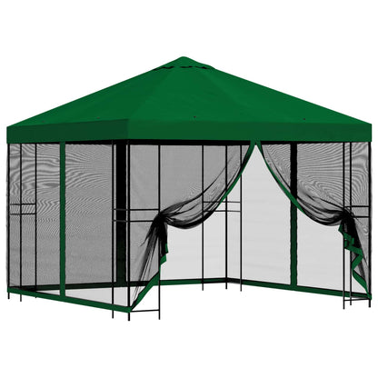 vidaXL Garden Gazebo with Sidewalls 3 x 3 m Green Polyester and Steel