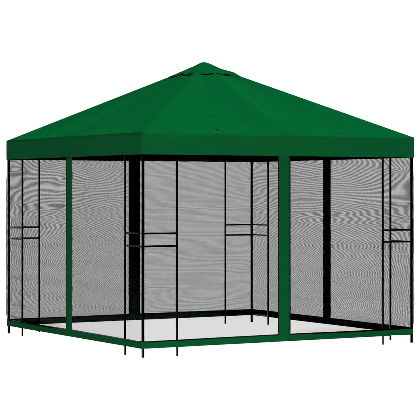 vidaXL Garden Gazebo with Sidewalls 3 x 3 m Green Polyester and Steel
