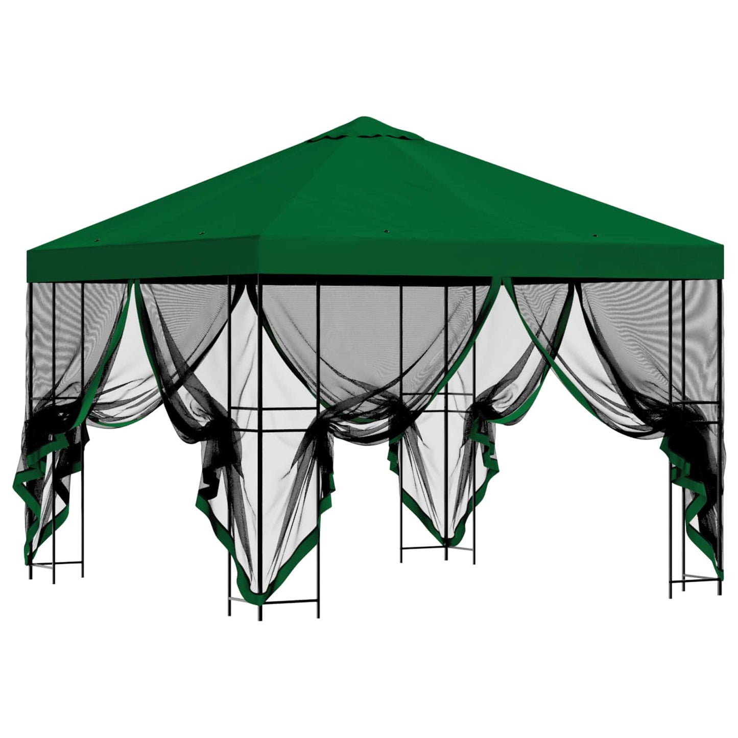 vidaXL Garden Gazebo with Sidewalls 3 x 3 m Green Polyester and Steel