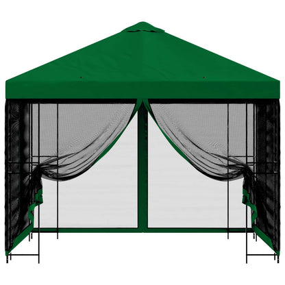 vidaXL Garden Gazebo with Sidewalls 3 x 3 m Green Polyester and Steel