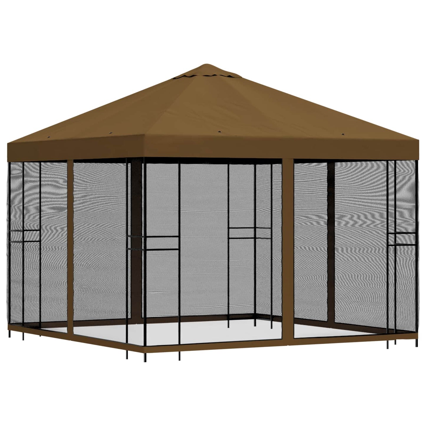 vidaXL Garden Gazebo with Sidewalls 3 x 3 m Taupe Polyester and Steel
