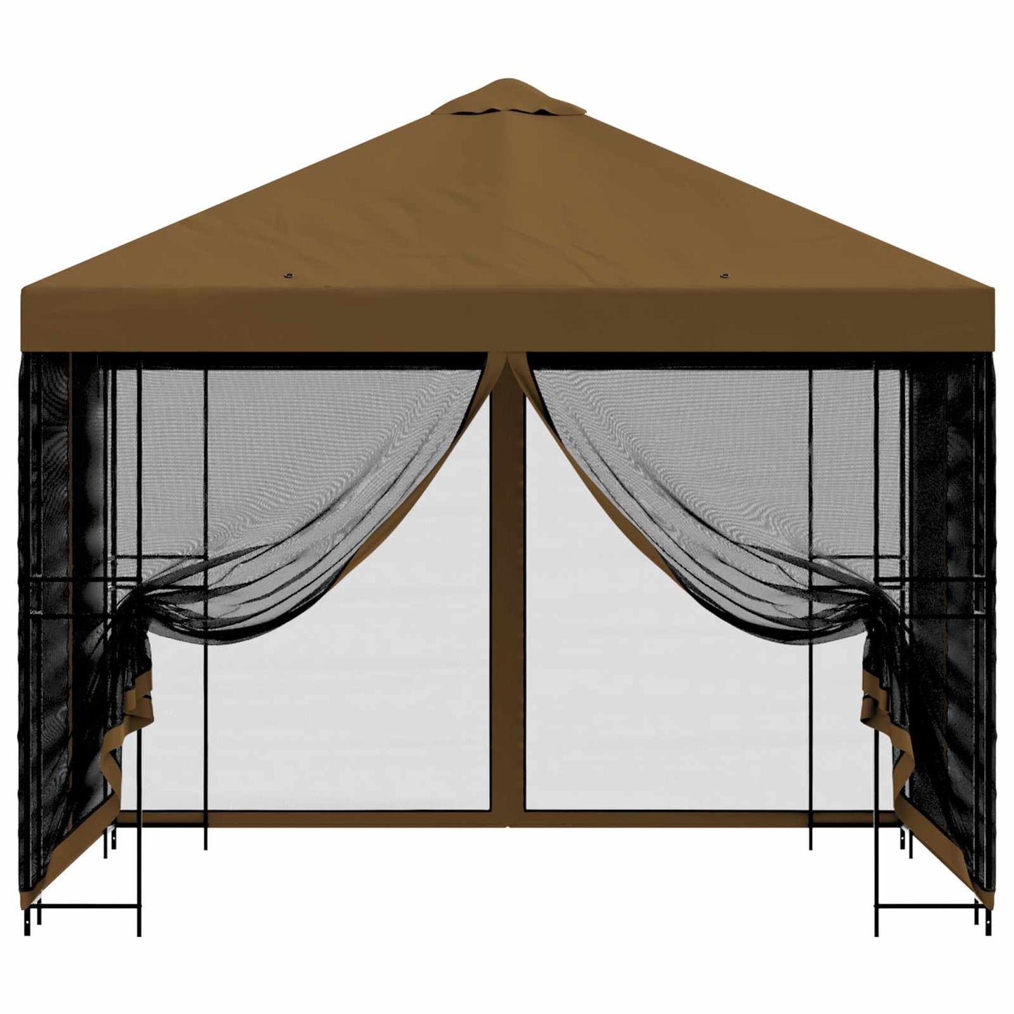 vidaXL Garden Gazebo with Sidewalls 3 x 3 m Taupe Polyester and Steel