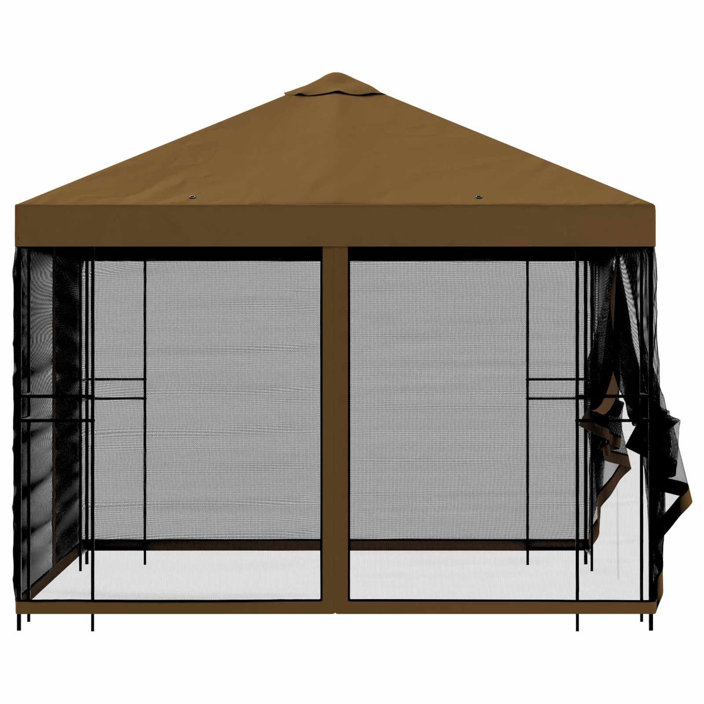 vidaXL Garden Gazebo with Sidewalls 3 x 3 m Taupe Polyester and Steel