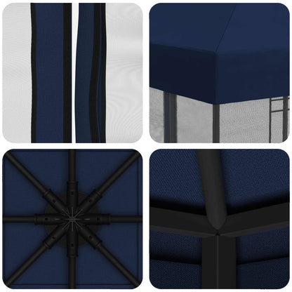 vidaXL Garden Gazebo with Sidewalls 3 x 3 m Blue Polyester and Steel