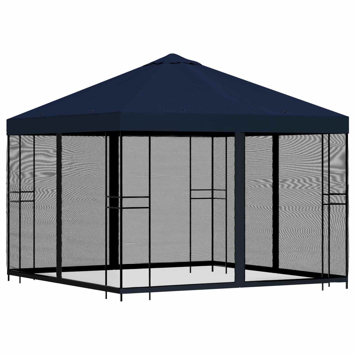 vidaXL Garden Gazebo with Sidewalls 3 x 3 m Blue Polyester and Steel