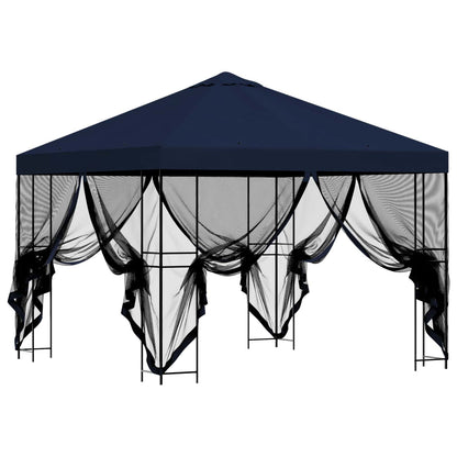 vidaXL Garden Gazebo with Sidewalls 3 x 3 m Blue Polyester and Steel