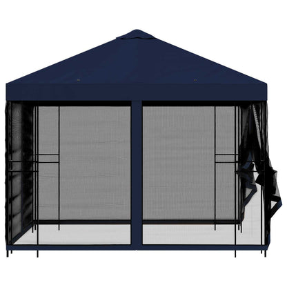 vidaXL Garden Gazebo with Sidewalls 3 x 3 m Blue Polyester and Steel