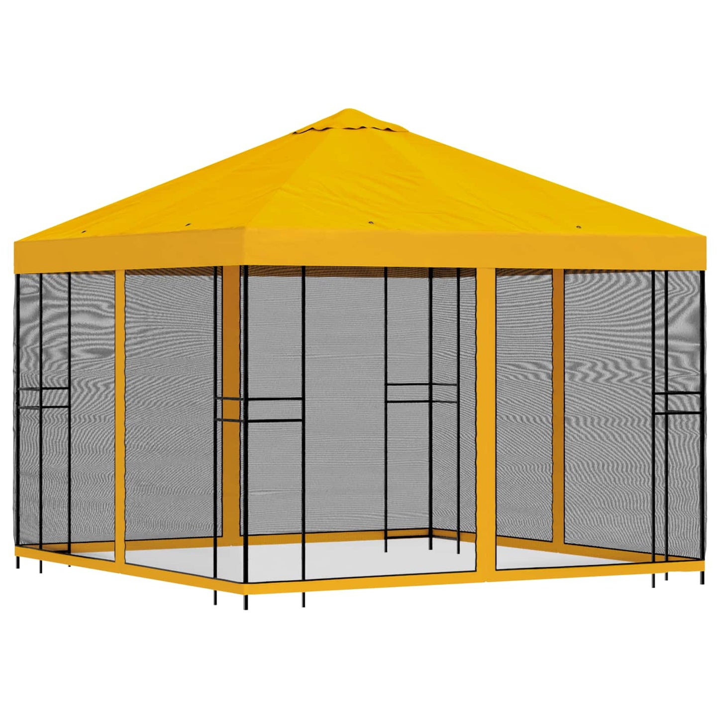 vidaXL Garden Gazebo with Sidewalls 3 x 3 m Yellow Polyester and Steel