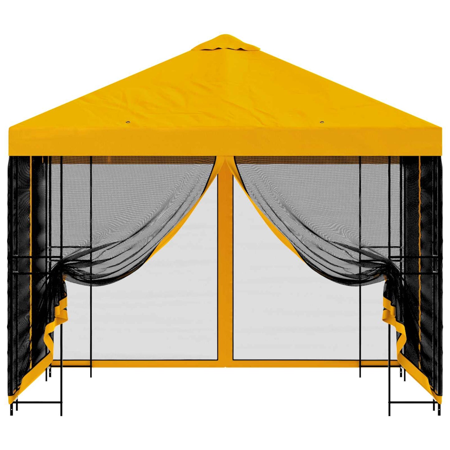 vidaXL Garden Gazebo with Sidewalls 3 x 3 m Yellow Polyester and Steel