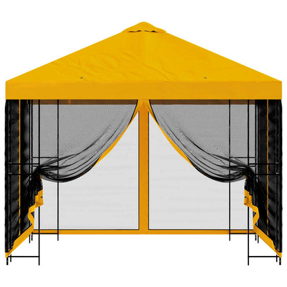 vidaXL Garden Gazebo with Sidewalls 3 x 3 m Yellow Polyester and Steel
