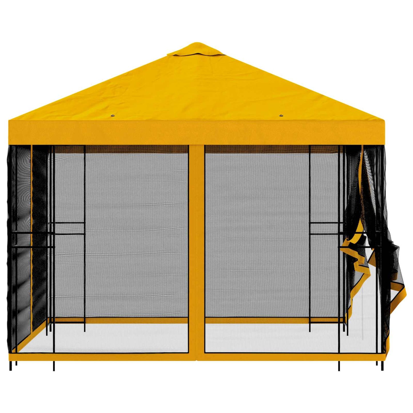 vidaXL Garden Gazebo with Sidewalls 3 x 3 m Yellow Polyester and Steel