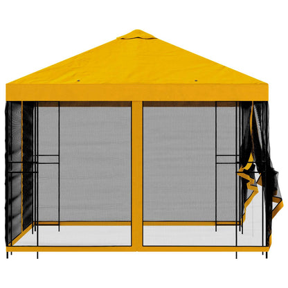 vidaXL Garden Gazebo with Sidewalls 3 x 3 m Yellow Polyester and Steel