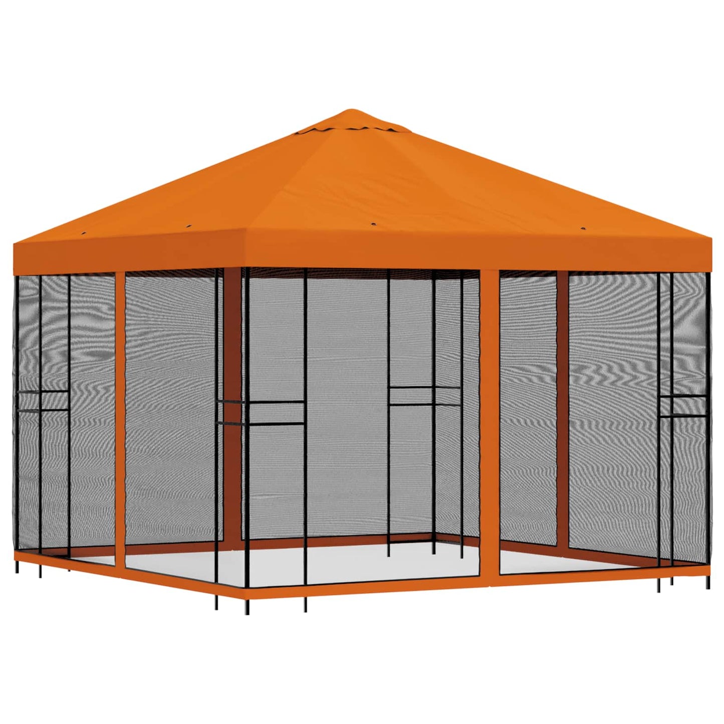 vidaXL Garden Gazebo with Sidewalls 3 x 3 m Orange Polyester and Steel