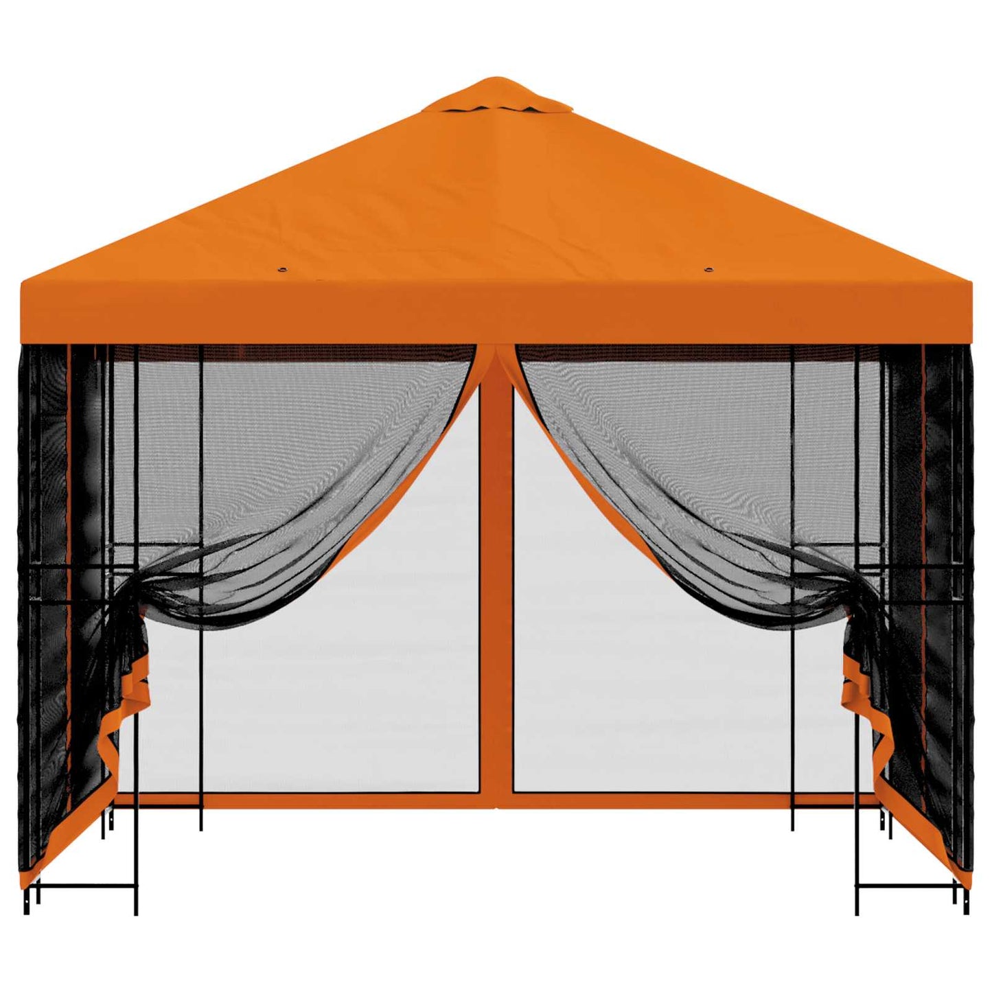 vidaXL Garden Gazebo with Sidewalls 3 x 3 m Orange Polyester and Steel