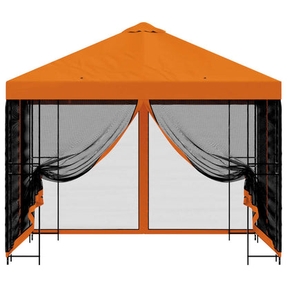 vidaXL Garden Gazebo with Sidewalls 3 x 3 m Orange Polyester and Steel