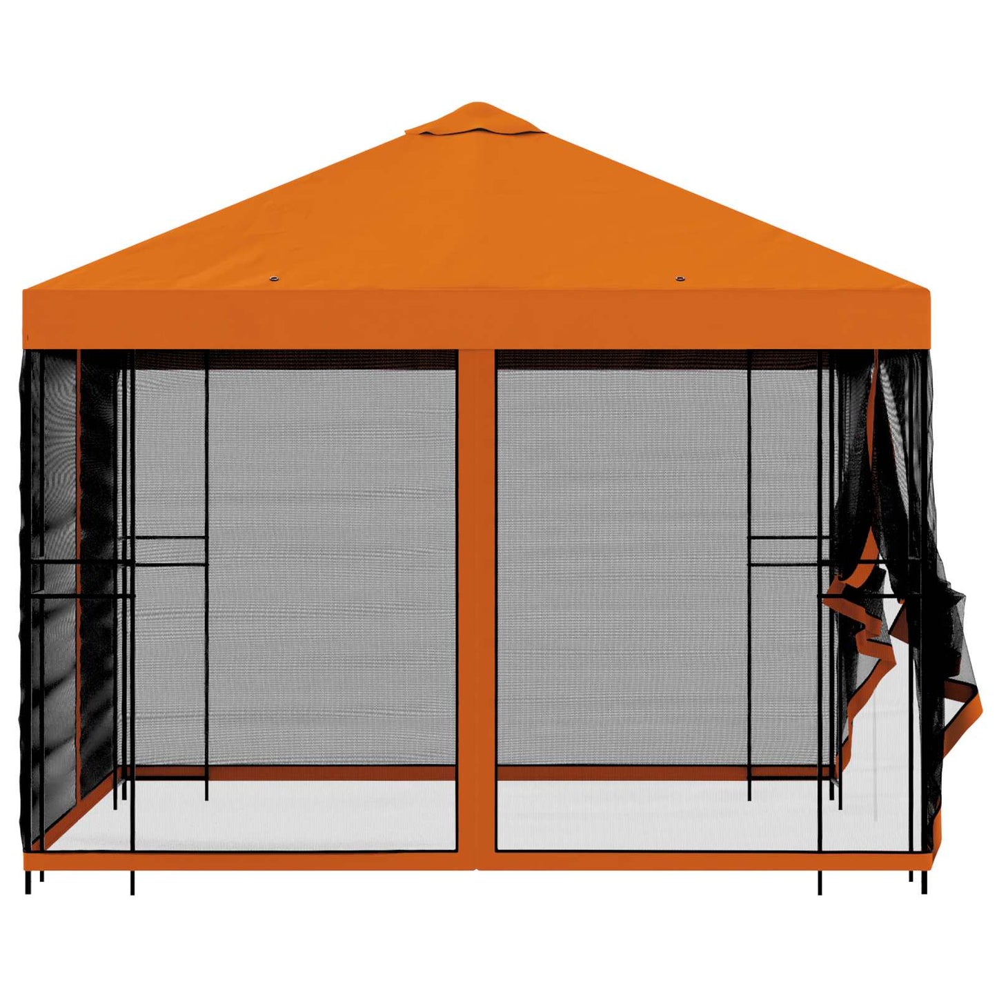 vidaXL Garden Gazebo with Sidewalls 3 x 3 m Orange Polyester and Steel
