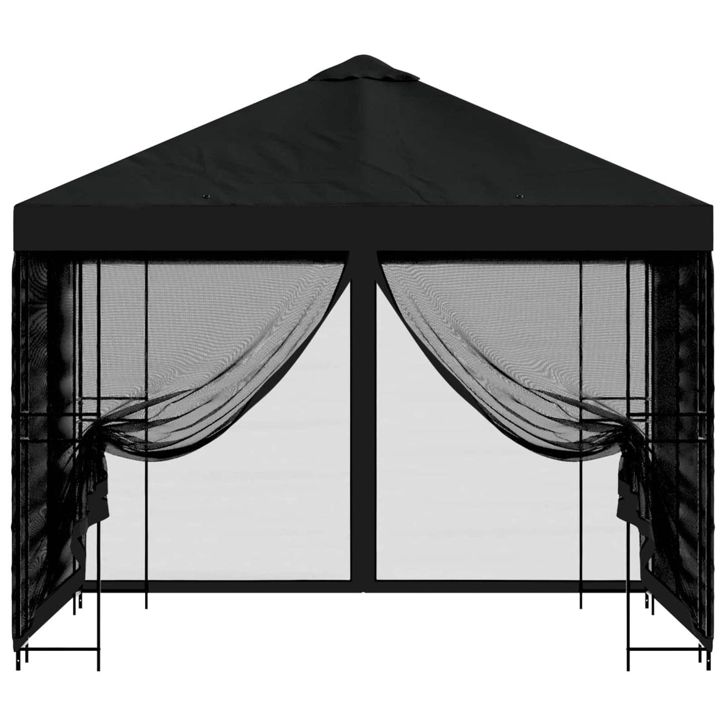 vidaXL Garden Gazebo with Sidewalls 3 x 3 m Black Polyester and Steel