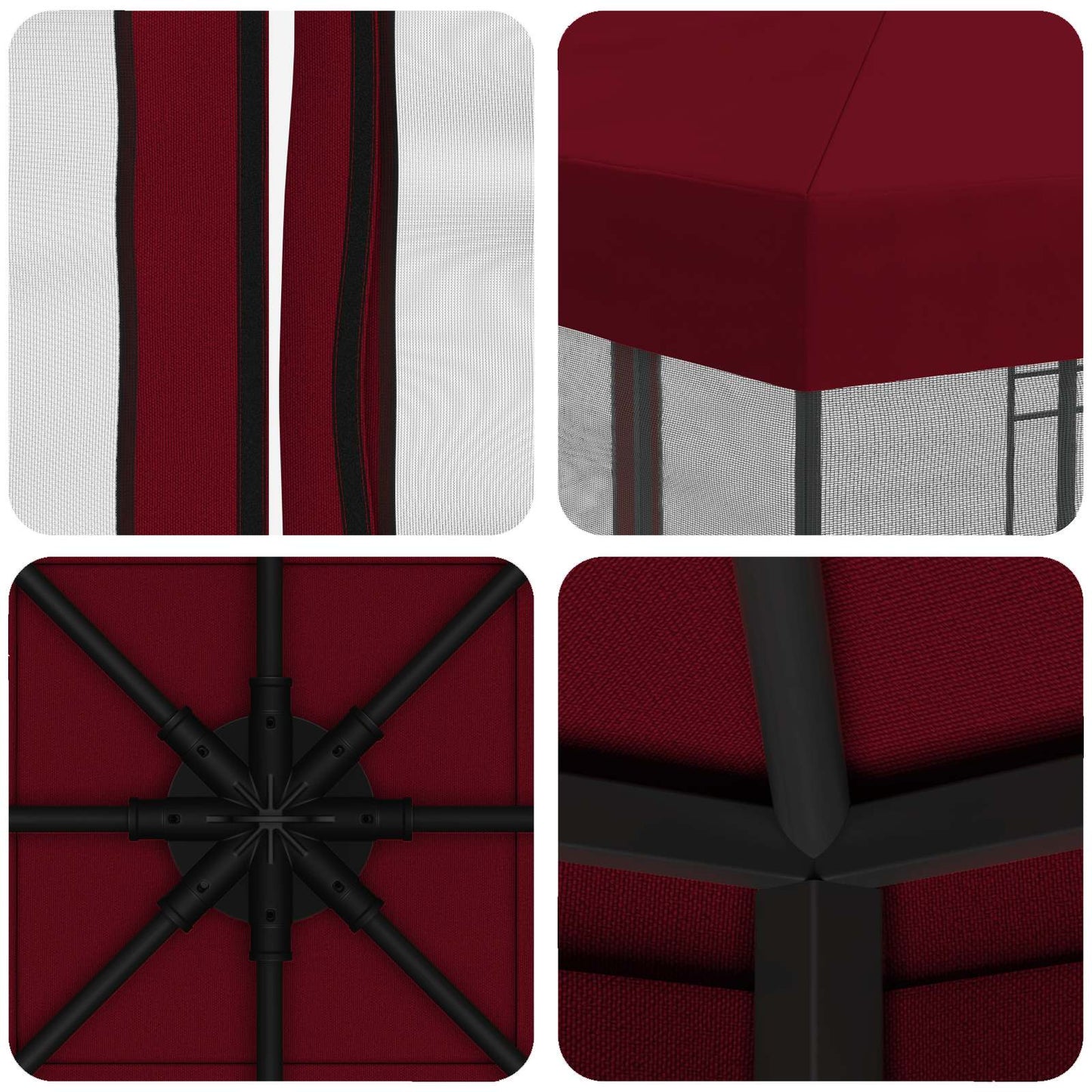 vidaXL Garden Gazebo with Sidewalls 3 x 3 m Burgundy