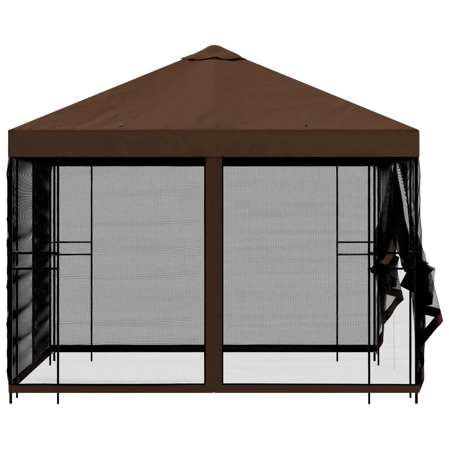 vidaXL Garden Gazebo with Sidewalls 3 x 3 m Brown Polyester and Steel