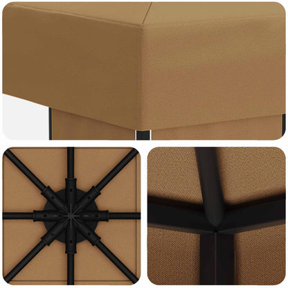vidaXL Gazebo 3 x 3 m Beige Polyester and Steel 190 gsm