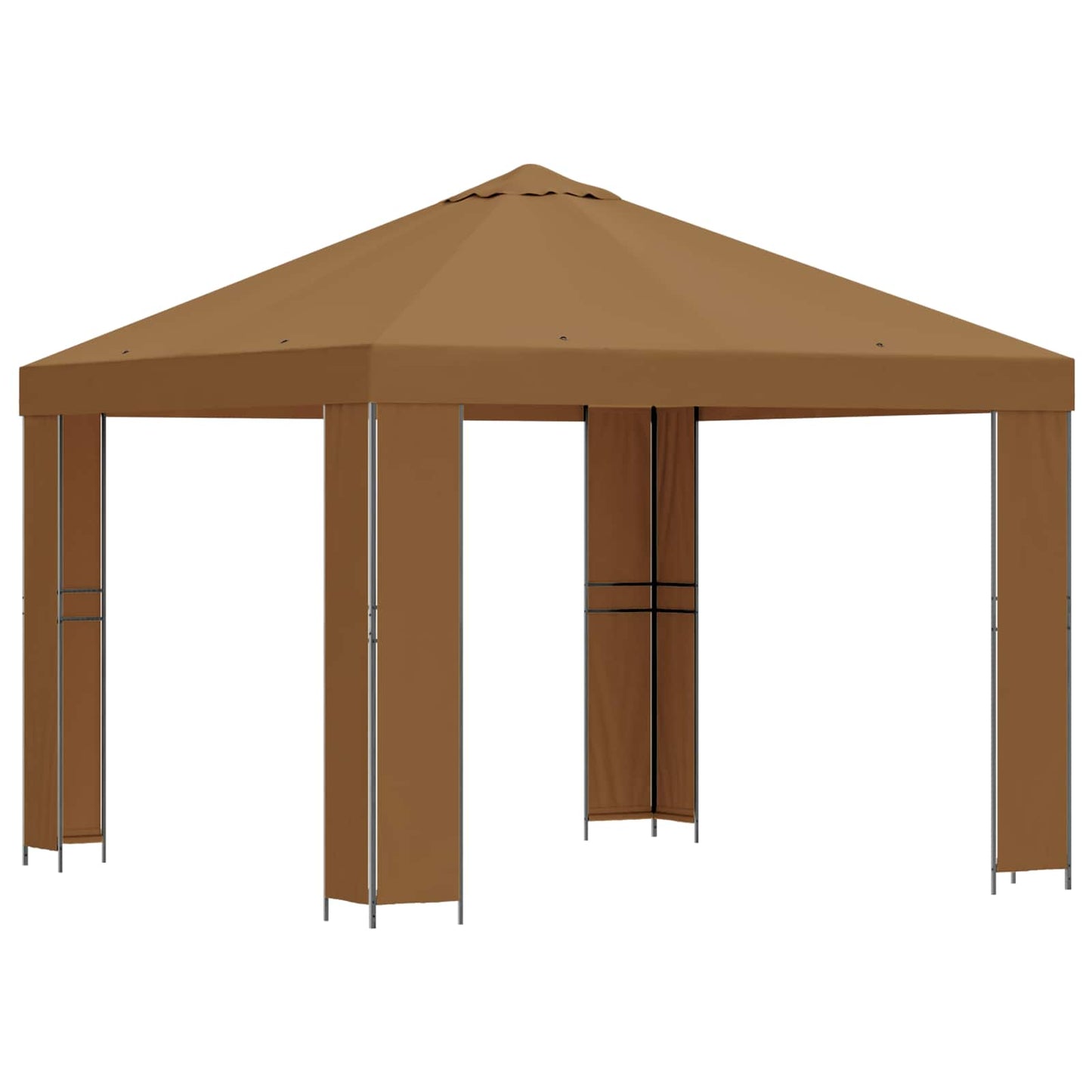 vidaXL Gazebo 3 x 3 m Beige Polyester and Steel 190 gsm