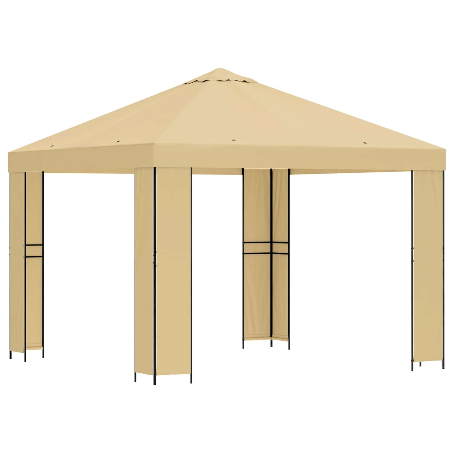 vidaXL Gazebo 3 x 3 m Cream Polyester and Steel 190 gsm