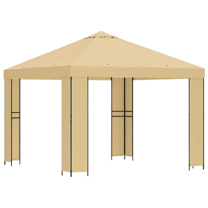 vidaXL Gazebo 3 x 3 m Cream Polyester and Steel 190 gsm