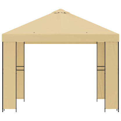 vidaXL Gazebo 3 x 3 m Cream Polyester and Steel 190 gsm