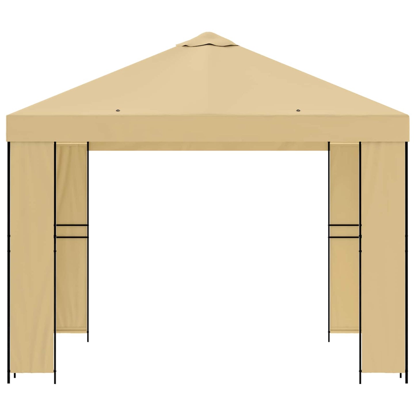 vidaXL Gazebo 3 x 3 m Cream Polyester and Steel 190 gsm