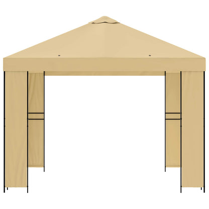 vidaXL Gazebo 3 x 3 m Cream Polyester and Steel 190 gsm